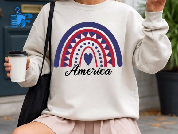America Patriotic Rainbow SVG Graphics