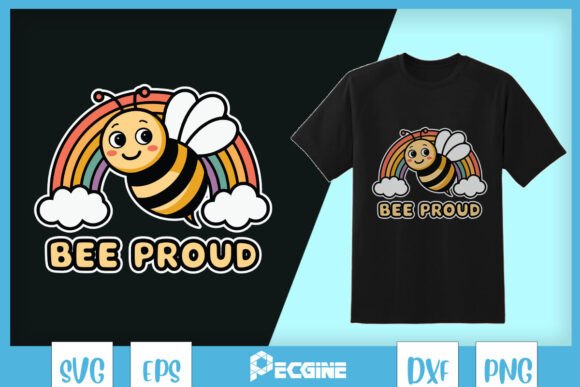 Bee Proud Rainbow Funny LGBT SVG