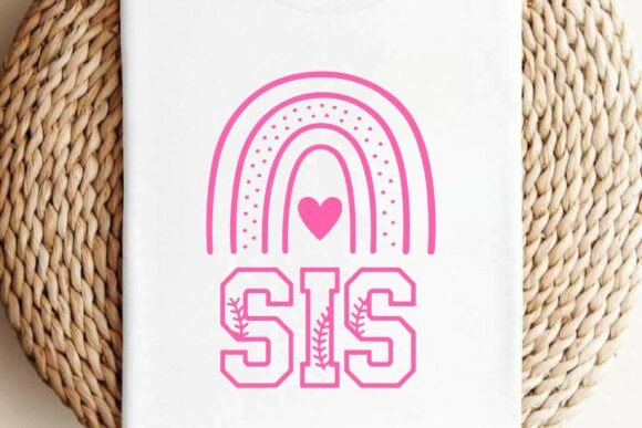 Boho Rainbow with Heart Baseball Sis SVG