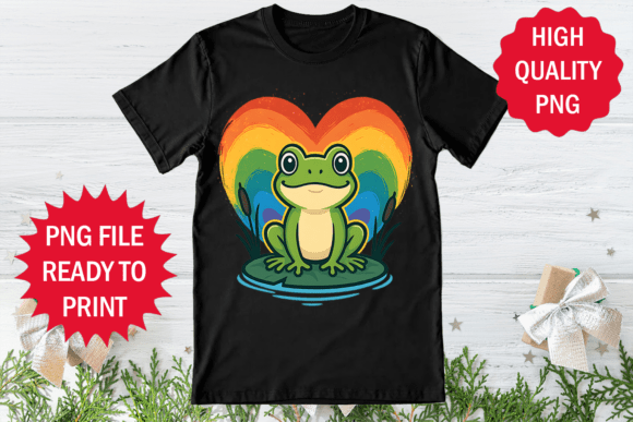 Cute Rainbow Frog Lover T-Shirt Design