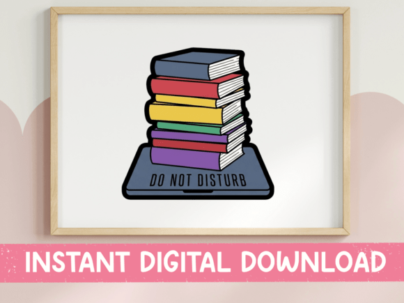 Do Not Disturb Rainbow Book Stack Graphics
