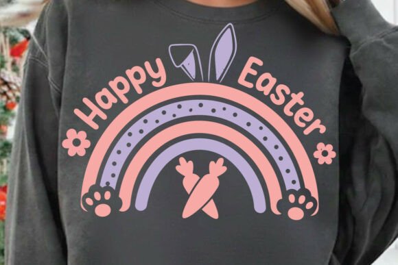 Happy Easter Boho Rainbow SVG PNG Design