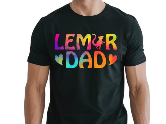 Lemur Dad Tropical Rainbow Animal Lover Graphics