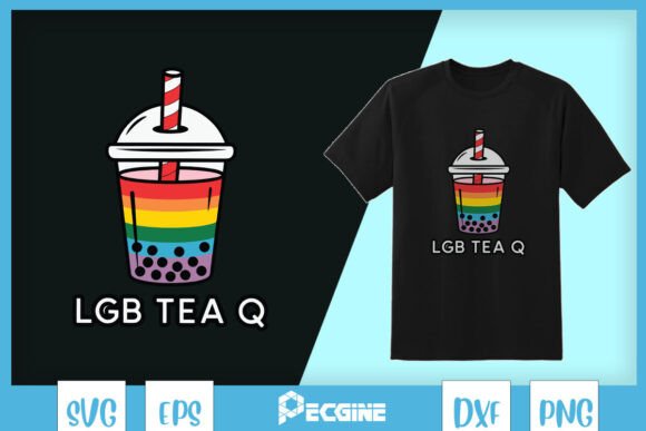 LGBTeaQ Funny LGBT Rainbow Milktea SVG Graphics