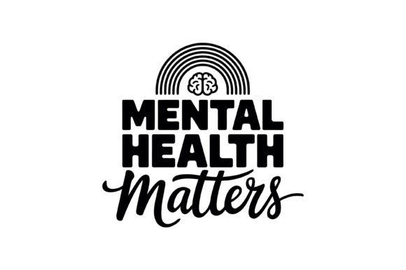 Mental Health Matters Rainbow Brain SVG Graphics