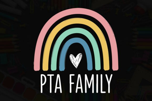 Pastel Rainbow PTA Family Typography