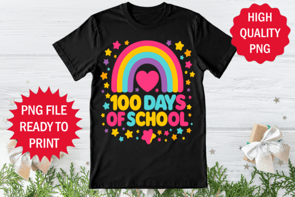 Rainbow 100 Days of School Design Png