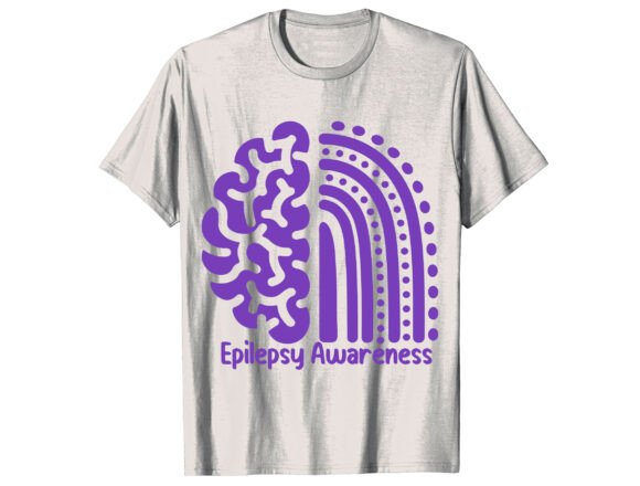 Rainbow Brain Epilepsy Awareness T-Shirt Graphics
