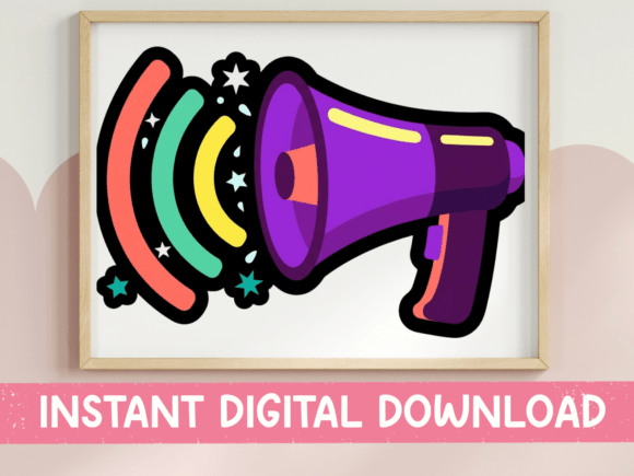 Rainbow Megaphone Pride Sticker Graphics
