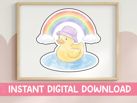 Rubber Duck Rainbow Pastel Sticker