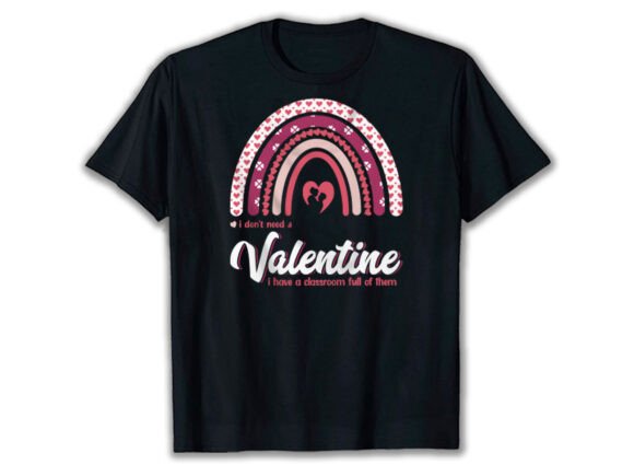 Valentine T Shirt Design Graphic Rainbow