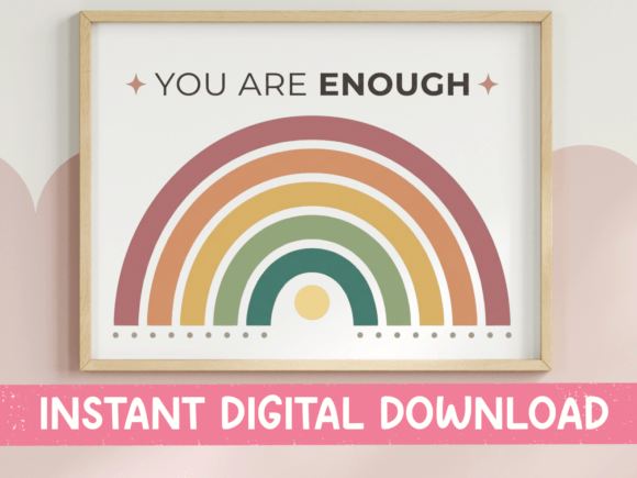 You Are Enough Rainbow Graphics